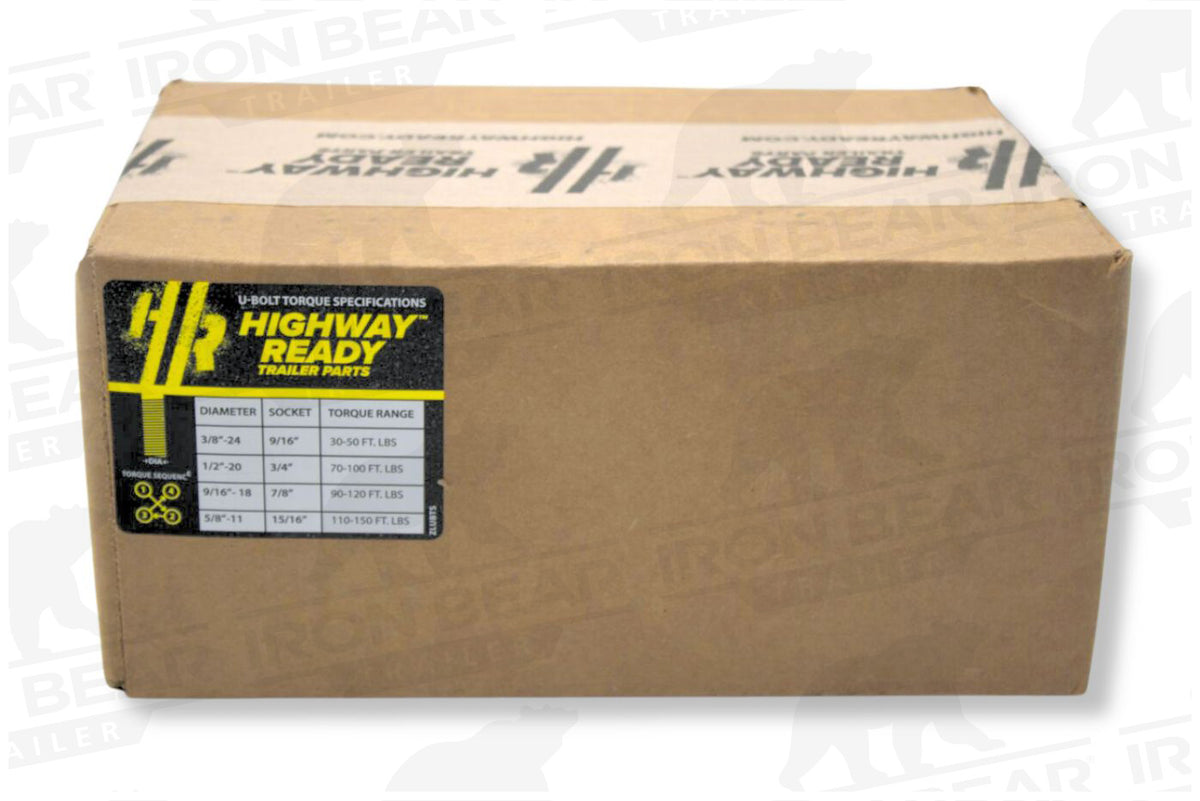 UBK-35X1.75 | U-Bolt Kit Zinc Plated, Round Tube Axle, 9/16" Diameter X 3.5" Inside Length X 8" Inside Width, For 1.75" Wide Spring, Box