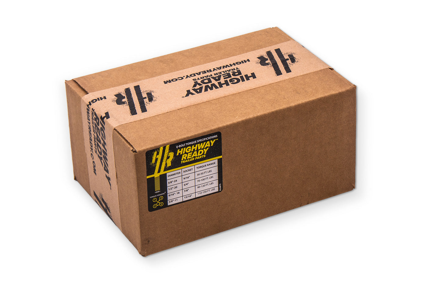 UBK3X175SB.5 | U-Bolt Kit Zinc Plated, 3” Round Tube Axle, 3.5K/4.4K ,1/2-20” Diameter X 7” Inside Length X 3” Inside Width, Fits 3-5 Leaf 1.75” Wide Springs, Box
