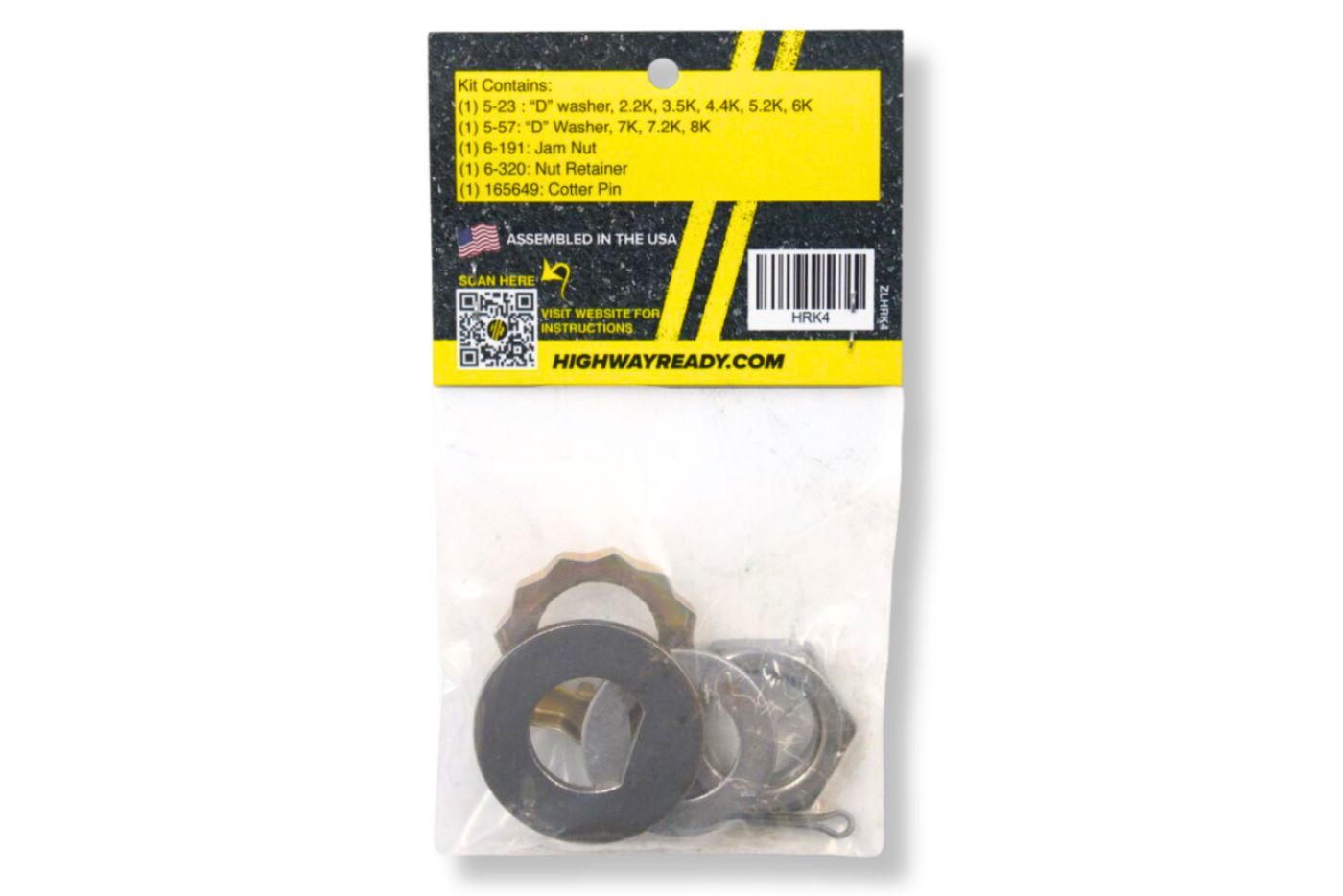 HRK4 | Highway Ready Keeper Kit Uses (1) 005-023-00 OR (1) 005-057-00, Includes (1) 006-191-00, OR (1) 006-320-00 (1) 165649, 2.2K,3.5K,4.4K,5.2K,6K,7K,7.2K,8K, Axle, 1"D Style Spindle with Spindle Through Hole