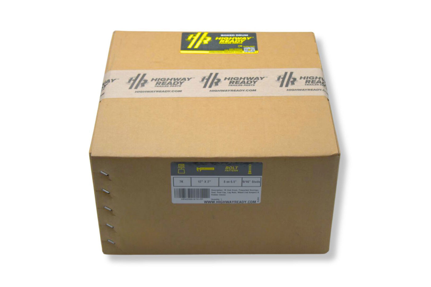 HR42866-9/16-PP | Highway Ready Prepacked, Boxed Drum, 7K, 865, 9/16 " Stud, Import, Includes Pregreased Bearings, Races, Seal, EZ Lube Dust Cap, Tang Washer, Cotter Pin Lug Nuts