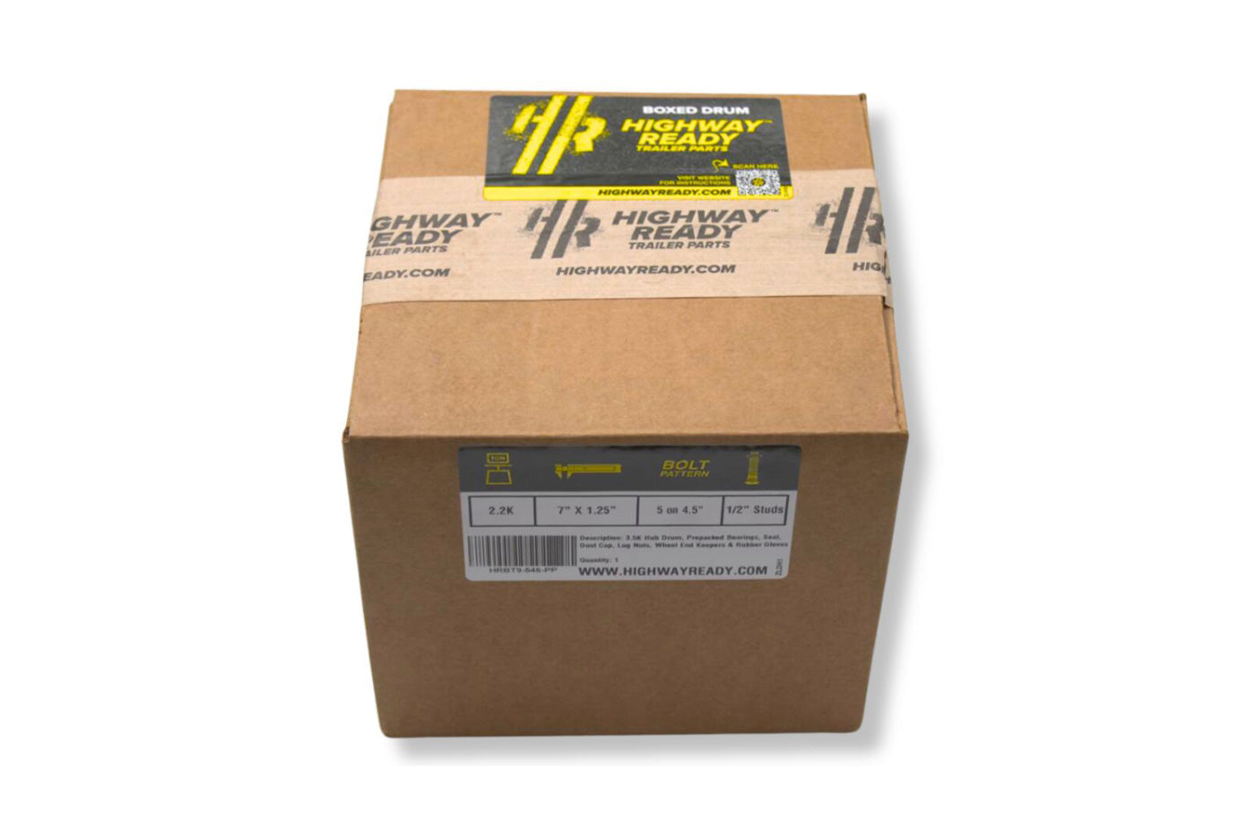 HRBT9-546-PP | Highway Ready Prepacked Boxed Drum, 2K, 545, Import, Includes Pregreased Bearings, Races, Seal, EZ Lube Dust Cap, Tang Washer, Cotter Pin Lug Nuts
