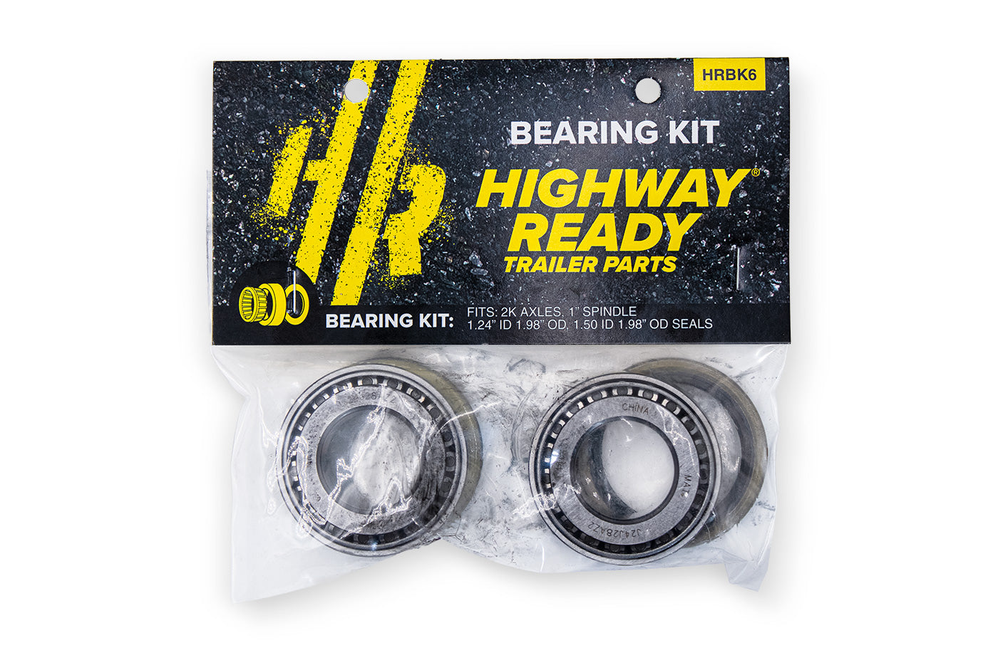 HRBK6 | Highway Ready Bearing/Race/Seal Kit, 1 Wheel, Includes Inner Bearing/Race (2) L44643, (2) L44610, (1) 10-12 Seal, (1) 10-60 Seal (1) 165649 Cotter Pin (1) SW1000 Round Washer