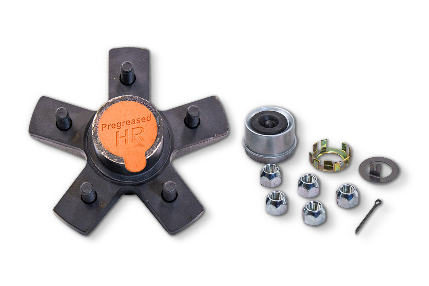 HR84550-PPT | Highway Ready Prepacked, Boxed Hub, 3.5K, 550, Includes Pregreased, Timken, Bearings, Races, Seal, EZ Lube Dust Cap, Tang Washer, Cotter Pin  Lug Nuts