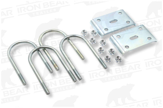 UBK-4X2 | U-Bolt Kit Zinc Plated, 4” Round Tube Axle, 5/8” Diameter X 4” Inside Length X 8.5” Inside Width, Box