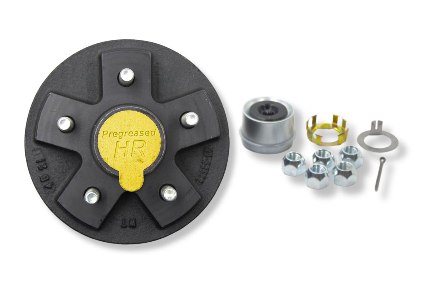 HRBT9-546-PP | Highway Ready Prepacked Boxed Drum, 2K, 545, Import, Includes Pregreased Bearings, Races, Seal, EZ Lube Dust Cap, Tang Washer, Cotter Pin  Lug Nuts