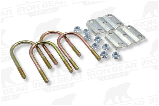 UBK-3X2S | U-Bolt Kit Zinc Plated, 3” Round Tube Axle, 9/16-18” Diameter X 6.5” Inside Length X 3” Inside Width, Fits 3-5 Leaf 2” Wide Springs, Bag