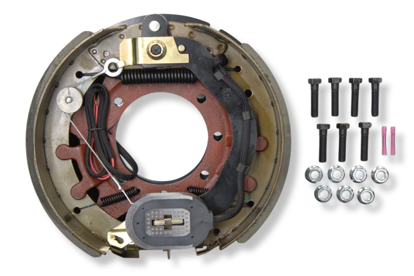HR23-443-B | Highway Ready Boxed Electric Brake, Passenger Side, RH, 12K, 16K Self Adjust, Import With Mounting Hardware and Dust Shield