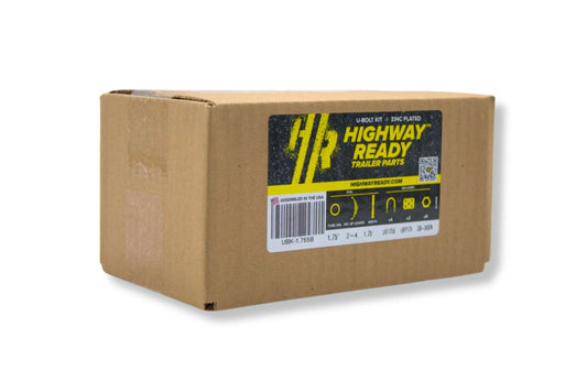 UBK-1.75SB | U-Bolt Kit Zinc Plated, 1.75" Round Tube Axle, 3/8" X 4.25", Box