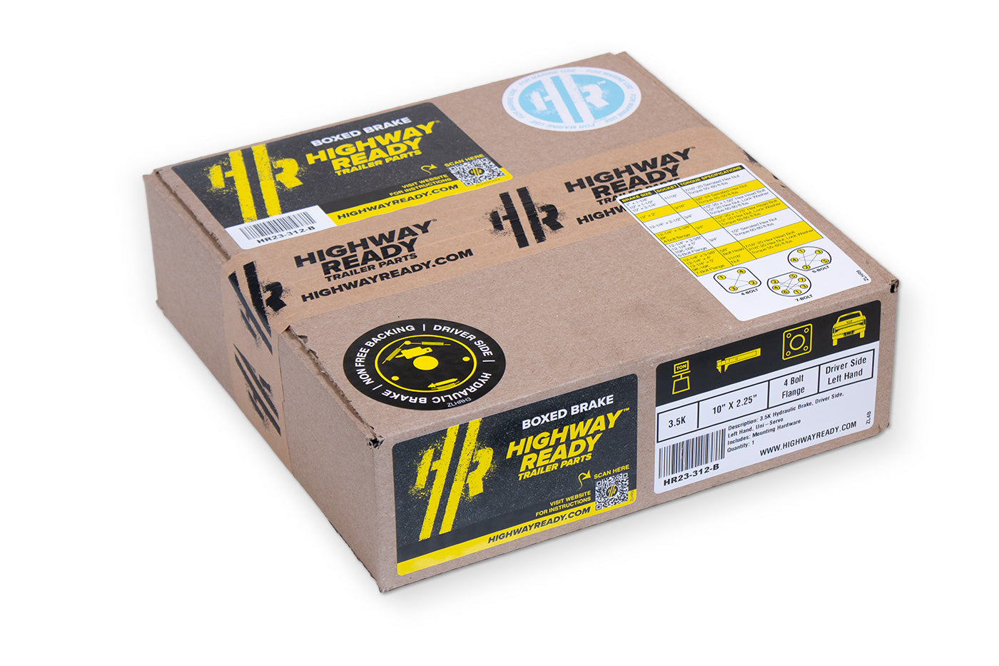 HR23-312-B | Highway Ready Boxed Hydraulic Brake, Driver's Side, LH, 3.5K, Import with Mounting Hardware
