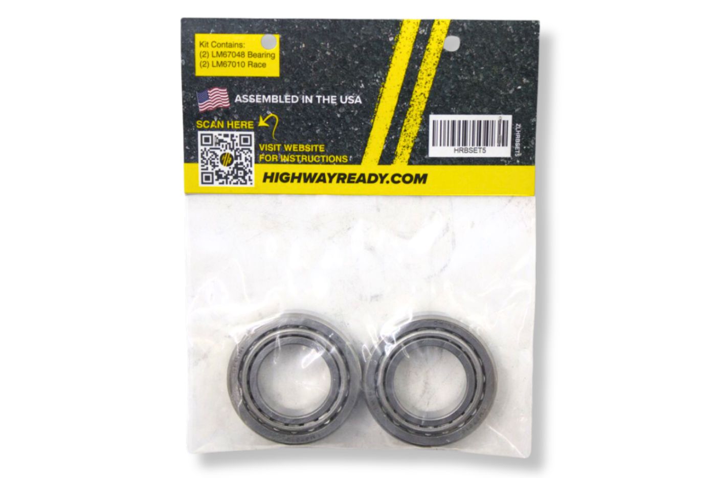 HRBSET5 | Highway Ready LM67048/LM67010 Bearing/Race Kit, Includes (2) LM67048 and (2) LM67010, 4.4K (8-407 Drum)  5.2K Outer Bearing and Race