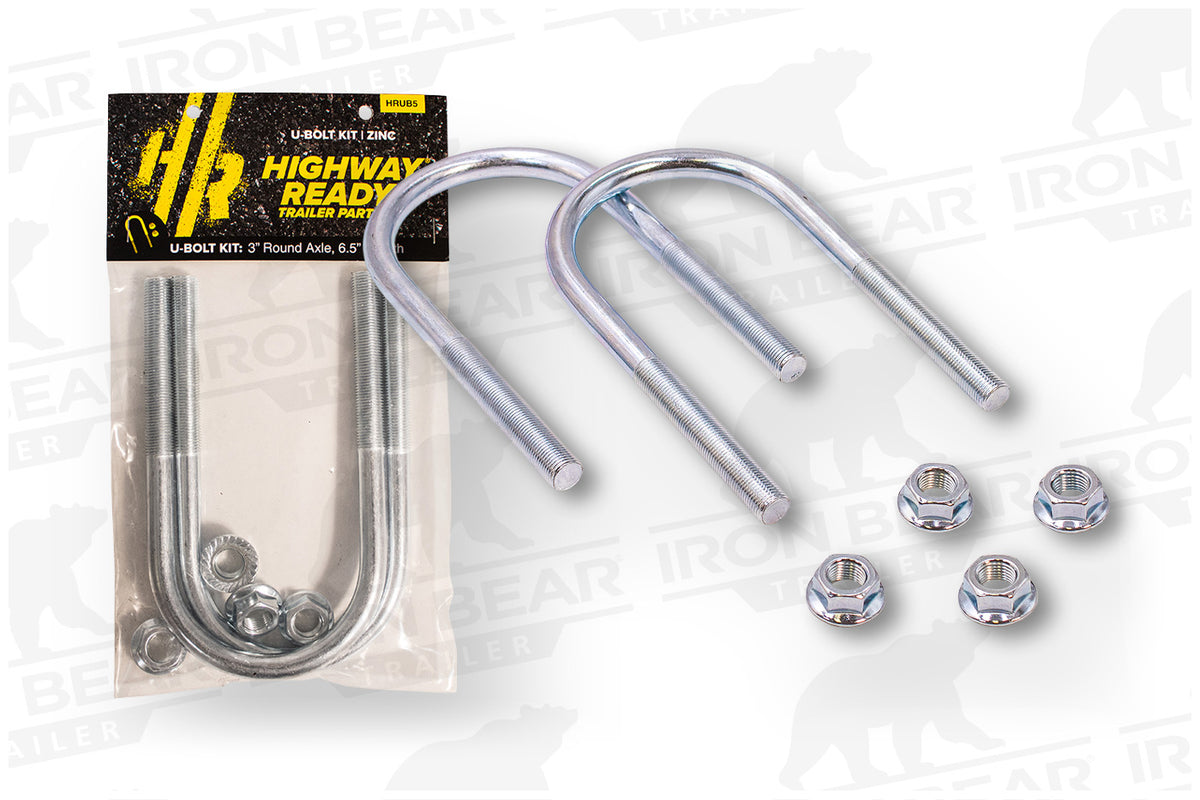 HRUB5 | Highway Ready U-Bolt Kit, (2) 1/2 X 3 x 6.5" U-Bolt, (4) 1/2-20SFN