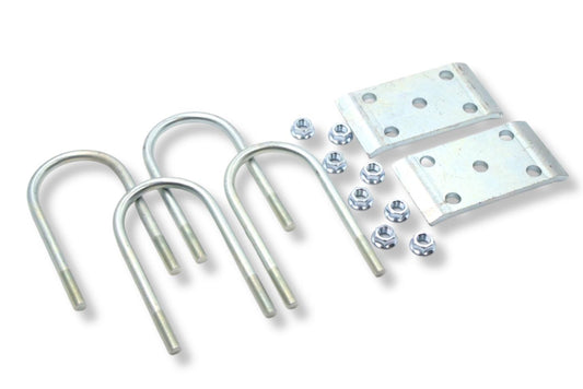 UBK-35X1.75 | U-Bolt Kit Zinc Plated, Round Tube Axle, 9/16" Diameter X 3.5" Inside Length X 8" Inside Width, For 1.75" Wide Spring, Box