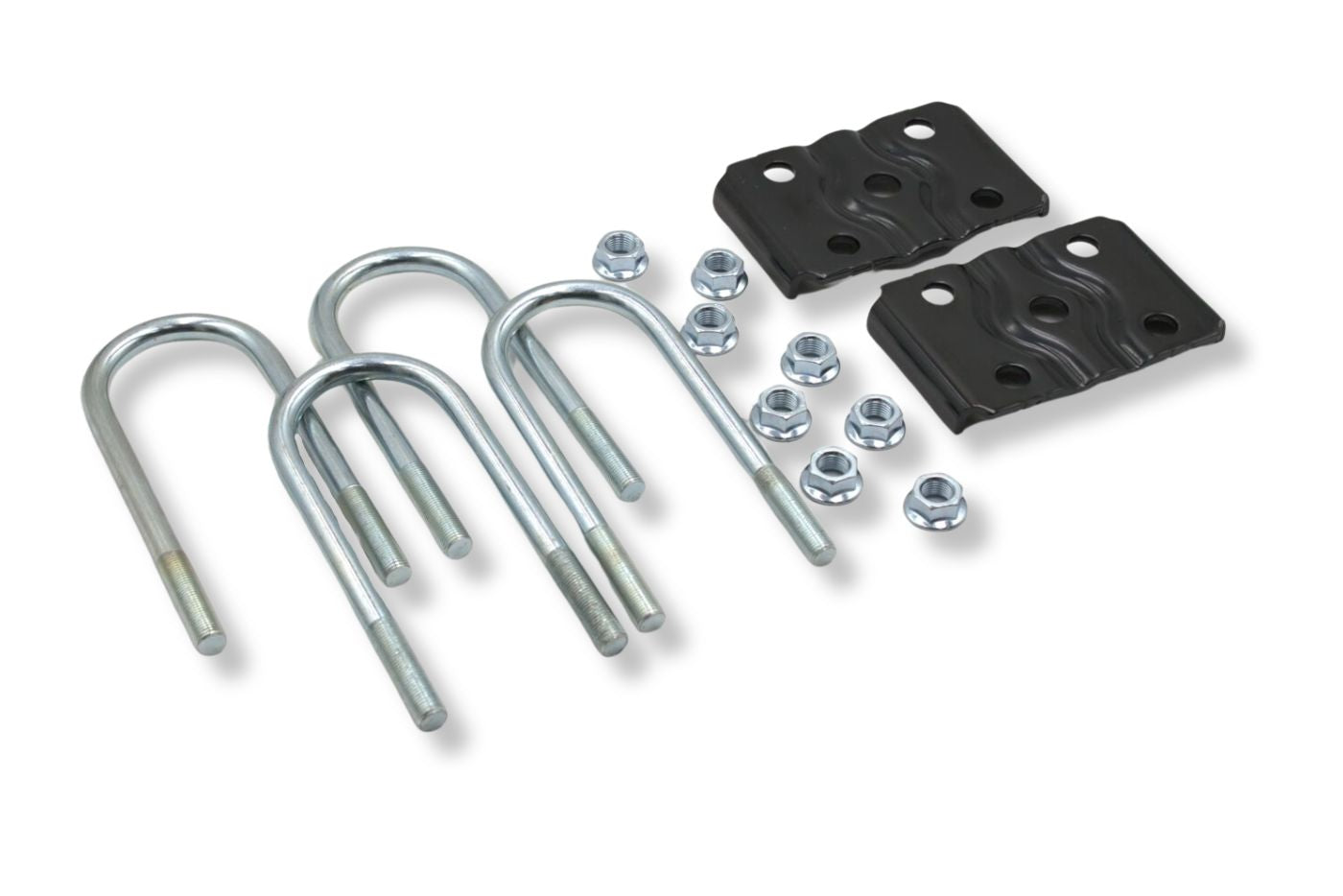 UBK-2.38L | U-Bolt Kit Zinc Plated, 2 3/8" Round Tube Axle, 1/2-20” Diameter X 2 3/8” Inside Width X 6 1/2” Inside Length, Bag