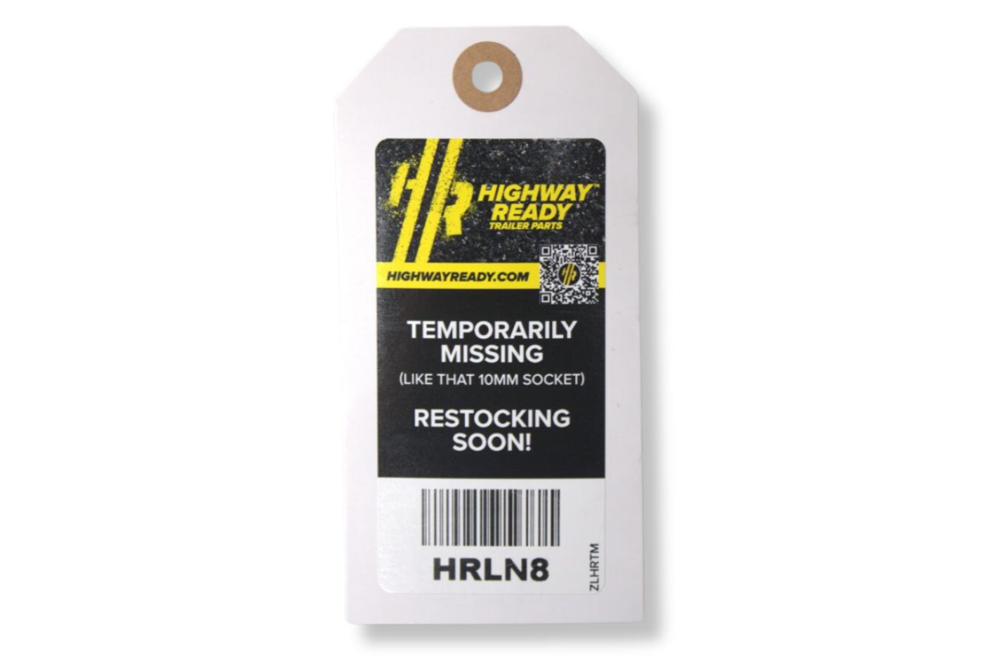 HRLN8-OST | Highway Ready, HRLN8, Out of Stock Tag