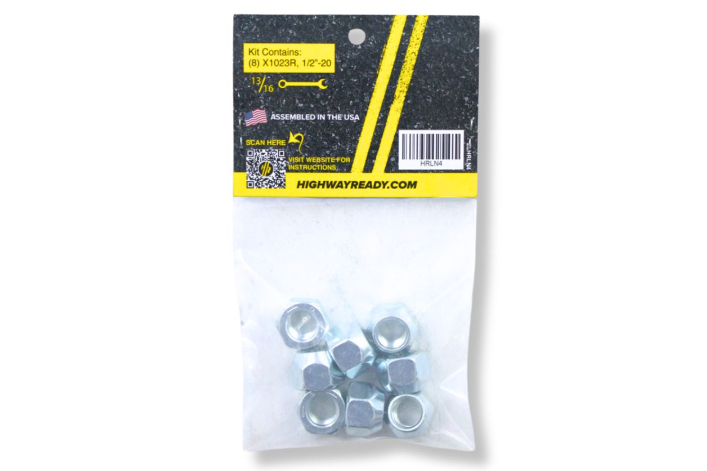 HRLN4 | Highway Ready Lug Nut Kit, Includes (8) 1/2"-20, X1023R, 7K Axle