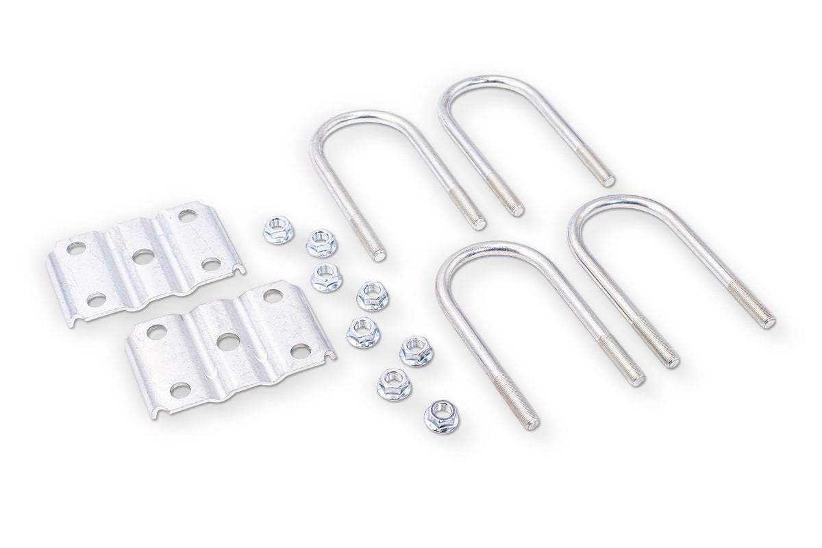 UBK-3X1.75S | U-Bolt Kit Zinc Plated, 3” Round Tube Axle, 9/16-18” Diameter X 3” Inside Width X 6.625” Inside Length, Fits 3-5 Leaf 1.75” Wide Springs, Bag