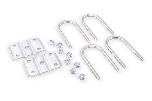 UBK-3X1.75S | U-Bolt Kit Zinc Plated, 3” Round Tube Axle, 9/16-18” Diameter X 3” Inside Width X 6.625” Inside Length, Fits 3-5 Leaf 1.75” Wide Springs, Bag