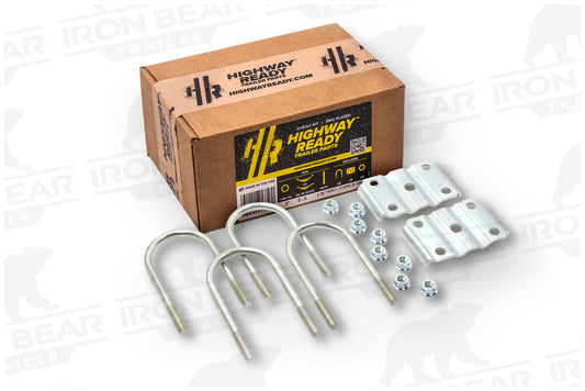 UBK3X175SB.5 | U-Bolt Kit Zinc Plated, 3” Round Tube Axle, 3.5K/4.4K ,1/2-20” Diameter X 7” Inside Length X 3” Inside Width, Fits 3-5 Leaf 1.75” Wide Springs, Box