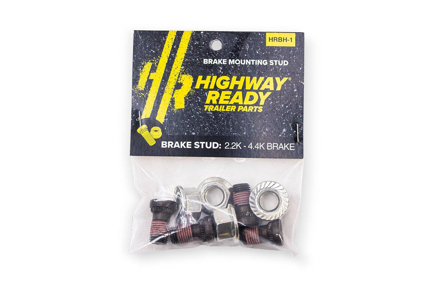 HRBH-1 | Highway Ready Brake Mounting Bolt Kit, (4) 007-041-00, (4) 7/16-20HFNS, 2K-4.4K Backing Plate, 4 Bolt Flange