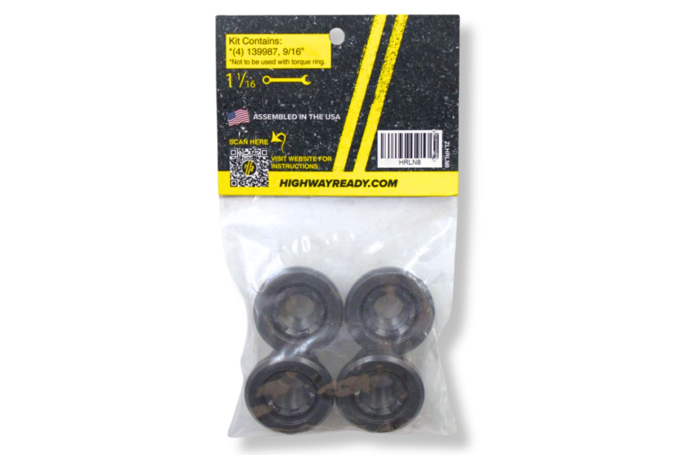 HRLN8 | Highway Ready Lug Nut Kit, 9/16" Swivel, Includes (4) 139987, Fits 7K, 7.2K, 8K-DO NOT Use with Torque Ring