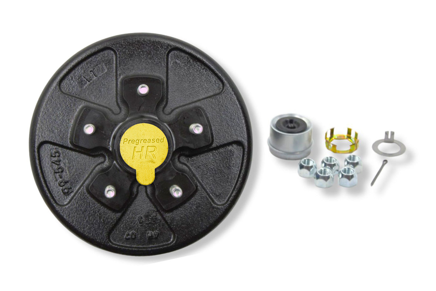 HR84556-PP | Highway Ready Prepacked, Boxed Drum, 3.5K, 550, Import, Includes Pregreased Bearings, Races, Seal, EZ Lube Dust Cap, Tang Washer, Cotter Pin  Lug Nuts