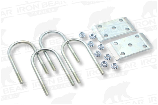 UBK-35X1.75 | U-Bolt Kit Zinc Plated, Round Tube Axle, 9/16" Diameter X 3.5" Inside Length X 8" Inside Width, For 1.75" Wide Spring, Box