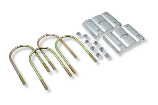 UBK-5X3 | U-Bolt Kit Zinc Plated, 5” Round Tube Axle, 5/8-11” Diameter x 5” Inside Width X 10” Inside Length, For 3” Wide Leaf Spring, Box
