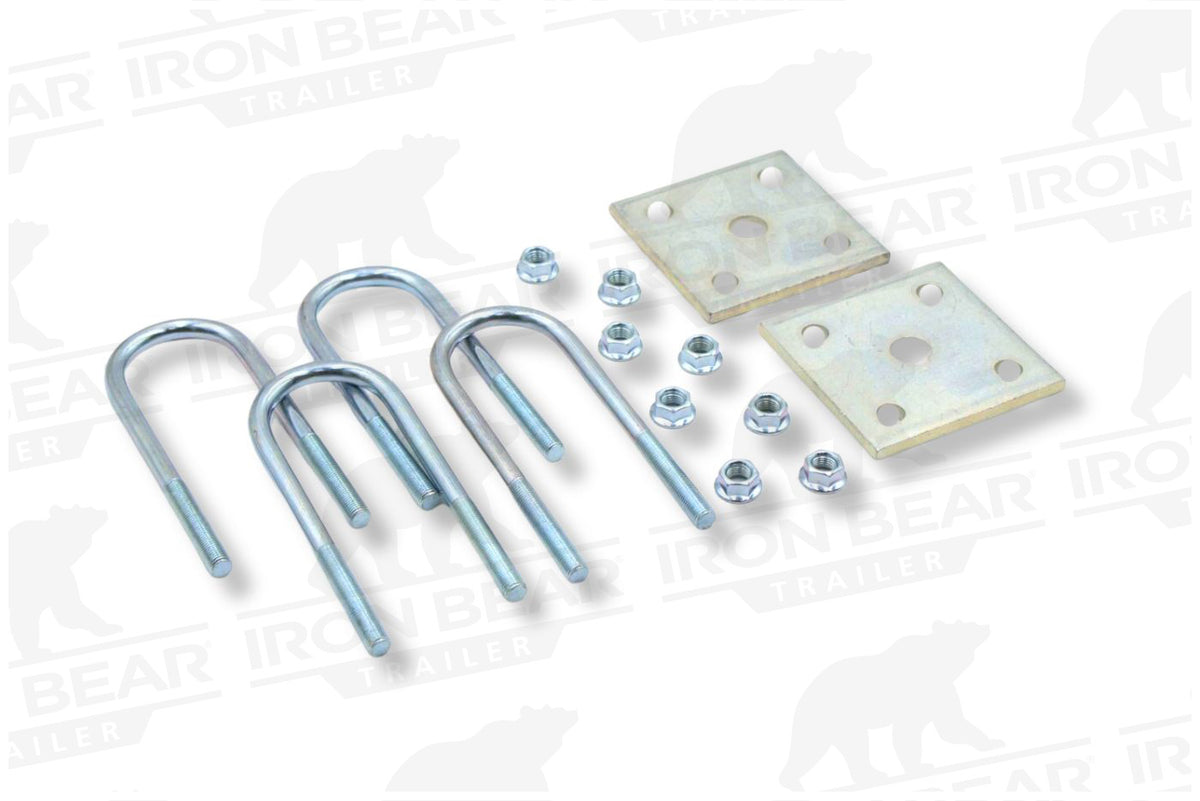 UBK-1.75L | U-Bolt Kit Zinc Plated, 1.75" Round Tube Axle, 3/8" X 5.25", Bag
