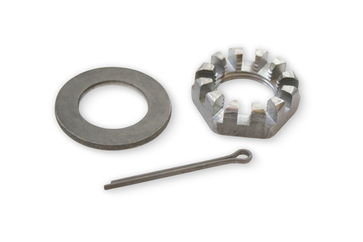 HRK1 | Highway Ready Wheel Keeper Kit Includes, (1) Castle Nut, (1) Round Spindle Washer, (1) Round Spindle Washer-LCI (1) Cotter Pin, Fits Some 2.2K, 3.5K, 4.4K, 5.2K, 6K, 7K, 7.2K, 8K, Axles With 1" Round Spindle With Through Hole