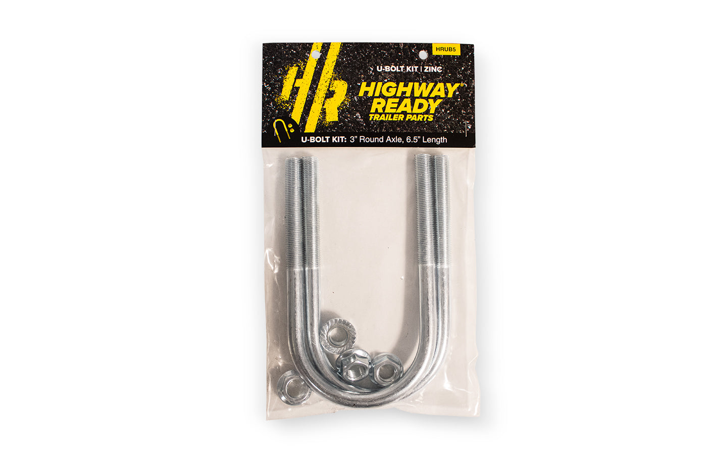 HRUB5 | Highway Ready U-Bolt Kit, (2) 1/2 X 3 x 6.5" U-Bolt, (4) 1/2-20SFN