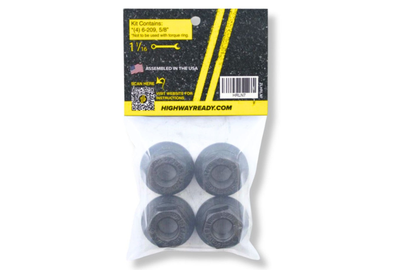 HRLN7 | Highway Ready Lug Nut Kit, 5/8" Swivel, Includes (4) 006-209-00, Fits 7K-12K