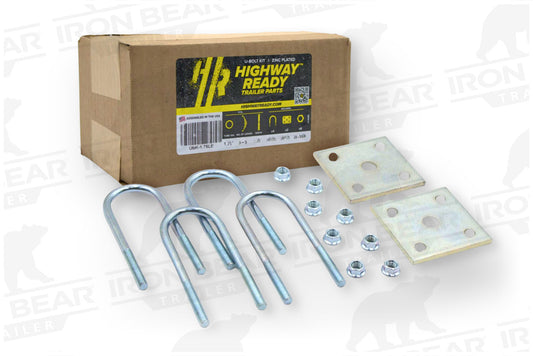 UBK-1.75LB | U-Bolt Kit Zinc Plated, 1.75" Round Tube Axle, 3/8" X 5.25", Box