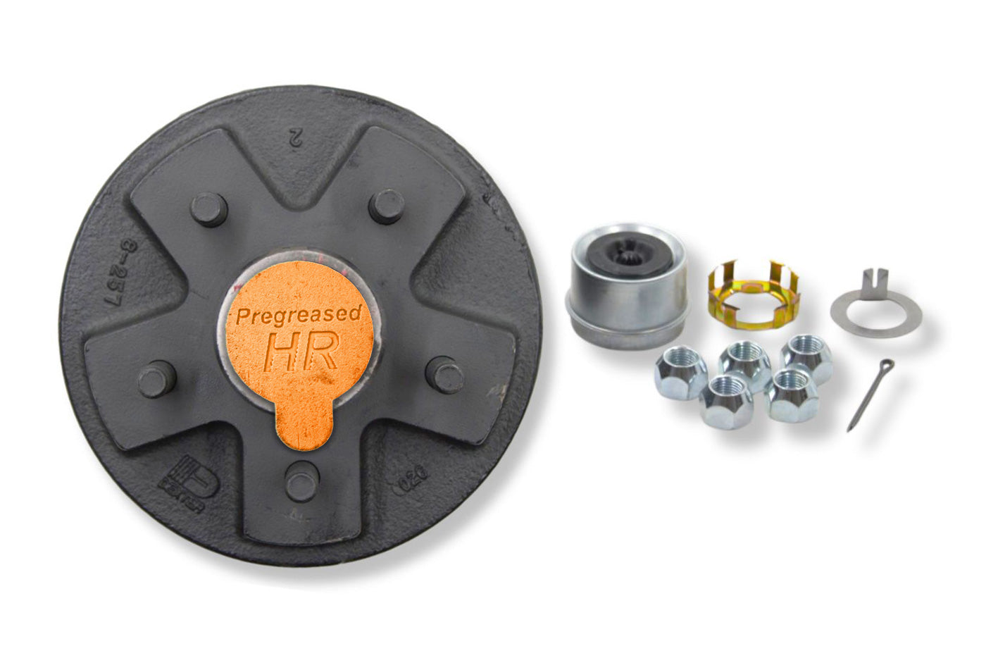 HRBT9-546-PPT | Highway Ready Prepacked Boxed Drum, 2K, 545, Includes Pregreased, Timken, Bearings, Races, Seal, EZ Lube Dust Cap, Tang Washer, Cotter Pin  Lug Nuts