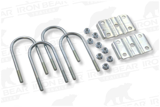 UBK3X175L.5 | U-Bolt Kit Zinc Plated, 3” Round Tube Axle, 3.5K/4.4K, 1/2-20” Diameter X 7” Inside Length X 3” Inside Width, Fits 6-8 Leaf 1.75” Wide Springs, Bag