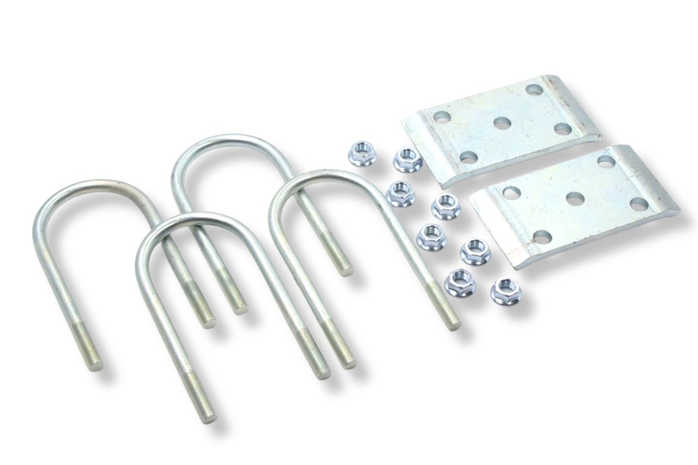 UBK-35X1.75 | U-Bolt Kit Zinc Plated, Round Tube Axle, 9/16" Diameter X 3.5" Inside Length X 8" Inside Width, For 1.75" Wide Spring, Box