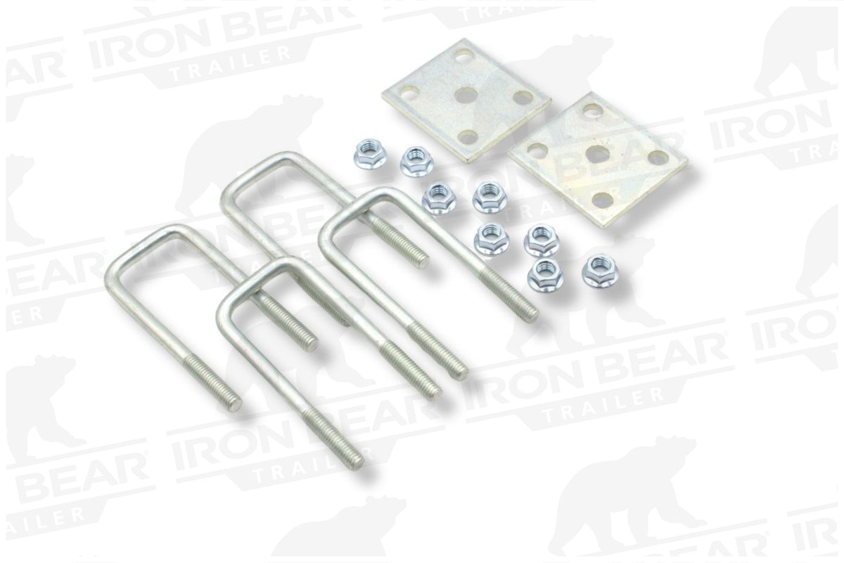 UBK-2X5.3 | 2” Square U-Bolt Kit Zinc Plated, 1/2-13" X 5.3”, Box