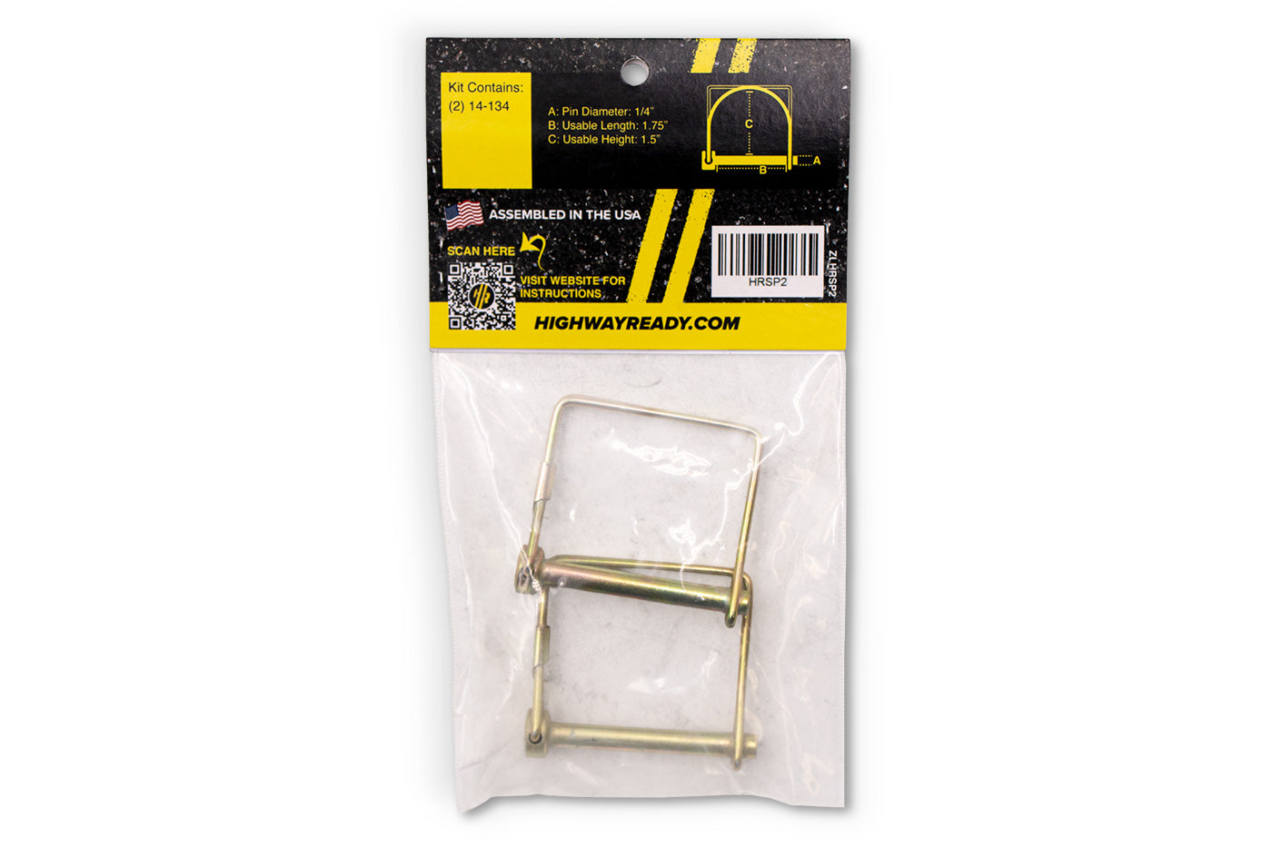 HRSP2 | Highway Ready Snapper Pin, 1/4" X 1.75", Includes (2) 14-134
