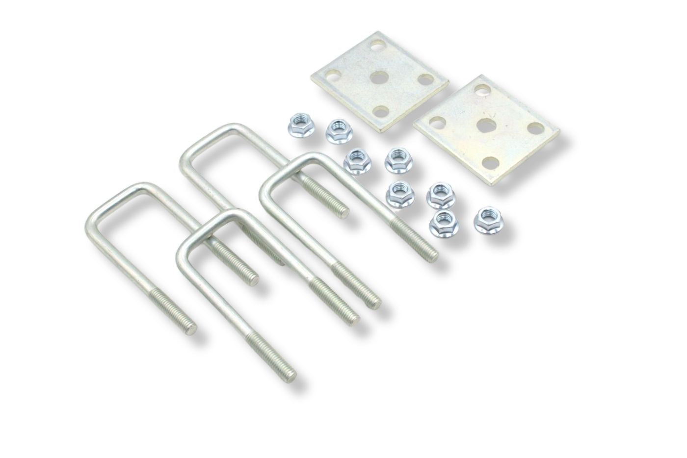 UBK-2X5.3 | 2” Square U-Bolt Kit Zinc Plated, 1/2-13" X 5.3”, Box
