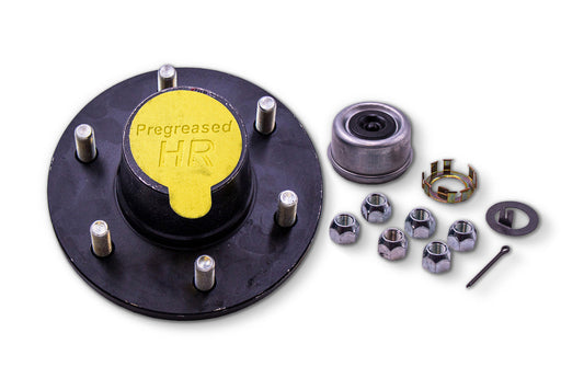 HR42655-PP | Highway Ready Prepacked, Boxed Hub, 6K, 655, Import, Includes Pregreased Bearings, Races, Seal, EZ Lube Dust Cap, Tang Washer, Cotter Pin  Lug Nuts