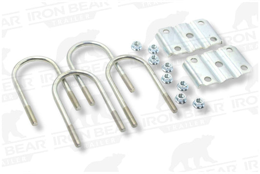 UBK3X175SB.5 | U-Bolt Kit Zinc Plated, 3” Round Tube Axle, 3.5K/4.4K ,1/2-20” Diameter X 7” Inside Length X 3” Inside Width, Fits 3-5 Leaf 1.75” Wide Springs, Box