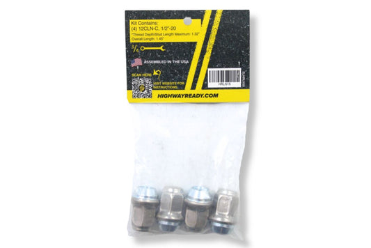 HRLN15 | Highway Ready Lug Nut Kit, 1/2"-20 Bulge Nuts, Includes (4) 12CLN-C, Fits 1/2"-20 Studs