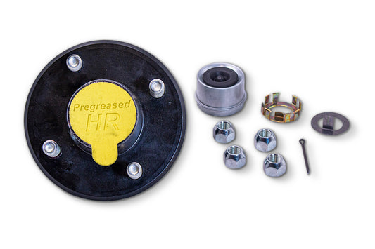 HRBT9-440-PP | Highway Ready Prepacked Boxed Hub, 2K, 440, Import, Includes Pregreased Bearings, Races, Seal, EZ Lube Dust Cap, Tang Washer, Cotter Pin  Lug Nuts
