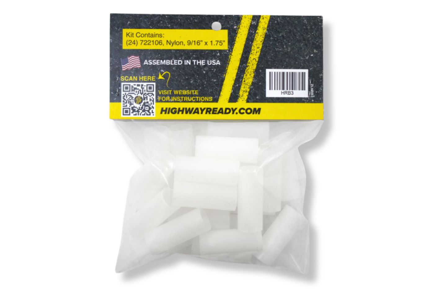 HRB3 | Highway Ready Spring Eye Bushing Kit, Includes (24) 722106, Triple Axle, Double Eye