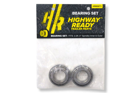 HRBSET1 | Highway Ready L44643/L44610 Inner  Outer Bearing/Race Kit, Includes (2) L44643 and (2) L44610, 2.2K Axle, 1" Straight Spindle
