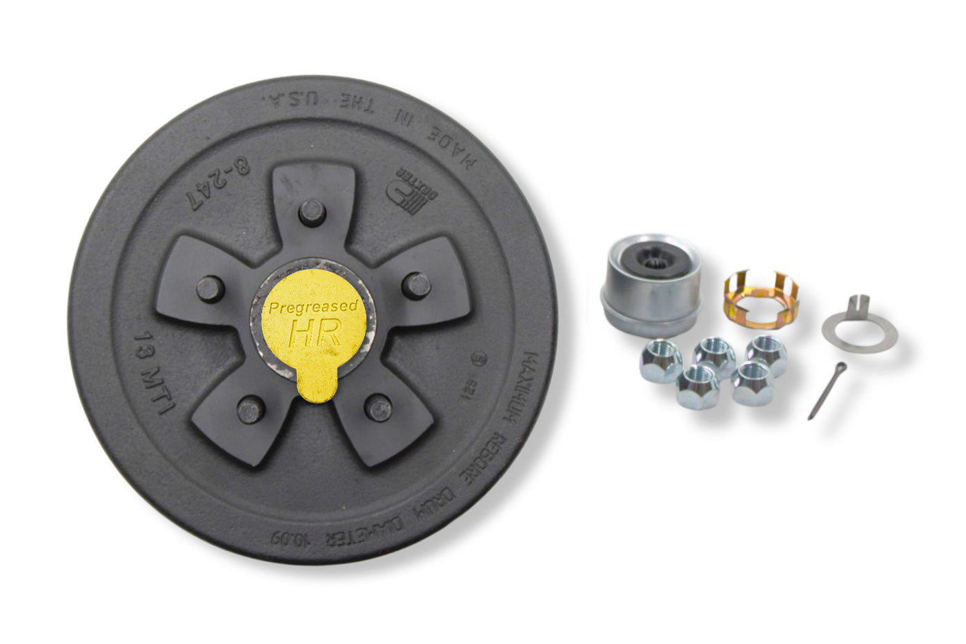 HR84546-PPT | Highway Ready Prepacked, Boxed Drum, 3.5K, 545, Includes Pregreased, Timken, Bearings, Races, Seal, EZ Lube Dust Cap, Tang Washer, Cotter Pin  Lug Nuts