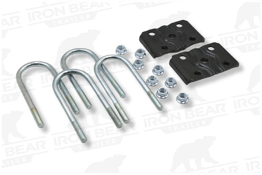 UBK-2.38LB | U-Bolt Kit Zinc Plated, 2 3/8" Round Tube Axle, 1/2-20” Diameter X 2 3/8” Inside Width X 6 1/2” Inside Length, Box