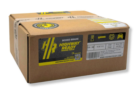 HR4741-LB | Highway Ready Boxed Electric Brake, Driver Side, LH, 12K - 16K Self Adjust, Import, QRG, Quality, With Mounting Hardware and Dust Shield