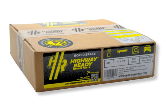 HR23-27-B | Highway Ready Boxed Electric Brake, Passenger Side, RH, 3.5K Manual Adjust, Import With Mounting Hardware