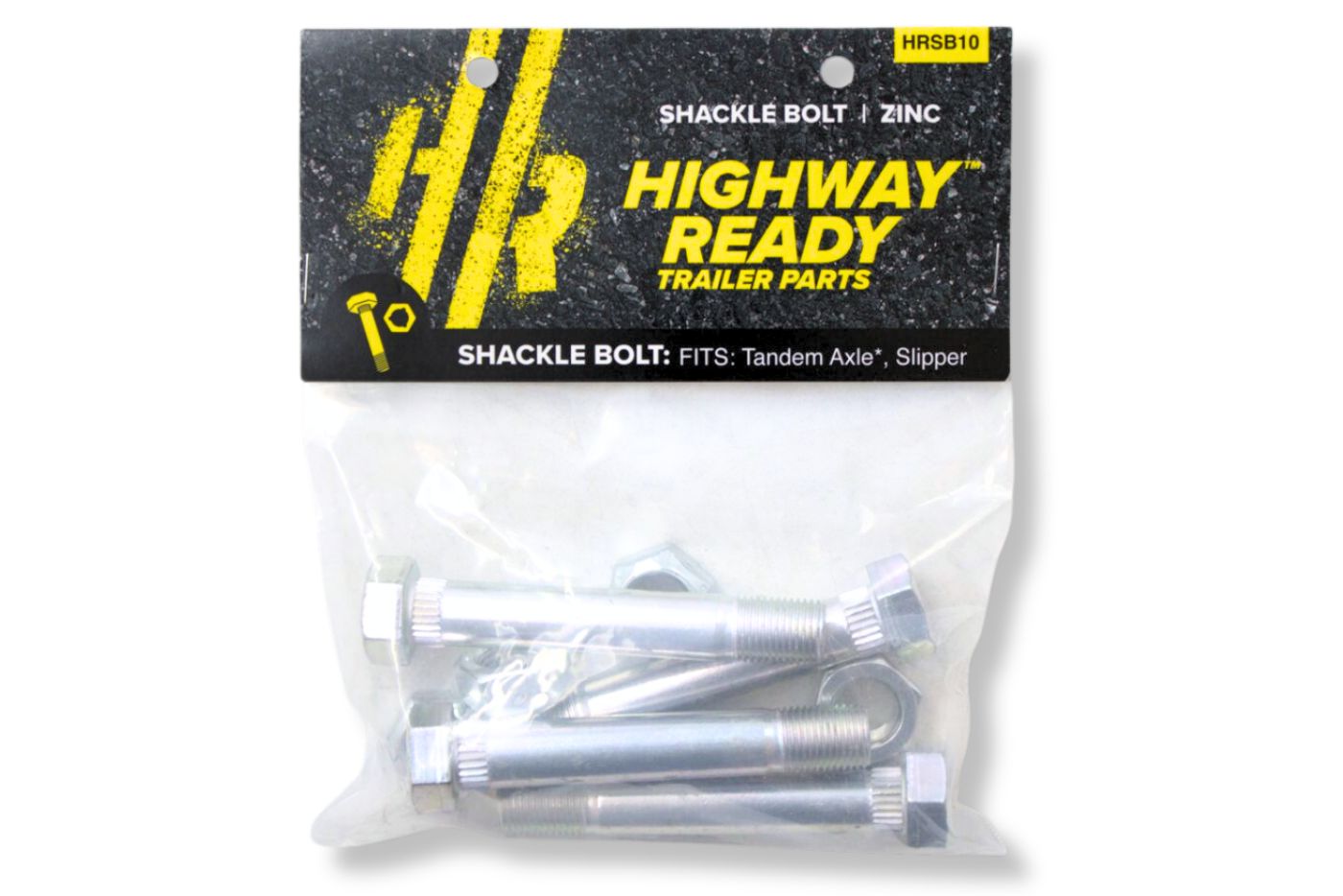 HRSB10 | Highway Ready Shackle Bolt Kit Includes (4) 91635BZ, Tandem Axle, Slipper Spring (2 Kits for Tandem Axle)