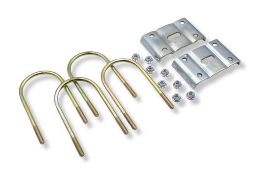 UBK-5X2.5 | U-Bolt Kit Zinc Plated, 5” Round Tube Axle, 5/8-11” Diameter x 5” Inside Width X 10” Inside Length, For 2.5” Wide Leaf Spring, Box